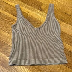 cropped brown/tan tank